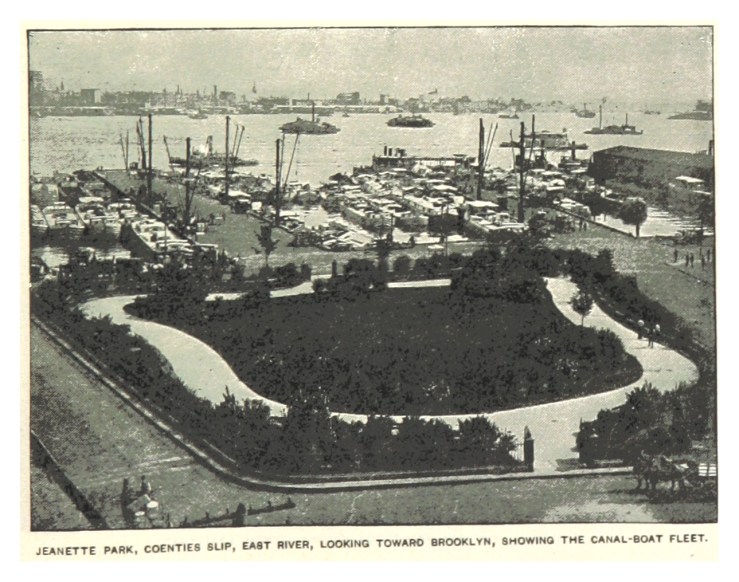 (King1893NYC)_pg113_JANETTEE_PARK,_COENTIES_SLIP,_EAST_RIVER,_LOOKING_TOWARD_BROOKLYN