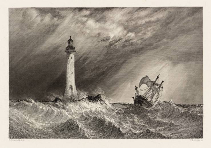 Eddystone Lighthouse, engraved by W.B. Cooke 1836 by Clarkson Frederick Stanfield 1793-1867