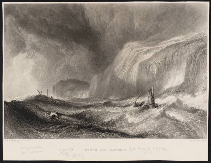 Wreck off Hastings, engraved by W. Miller published 1859-61 by Joseph Mallord William Turner 1775-1851